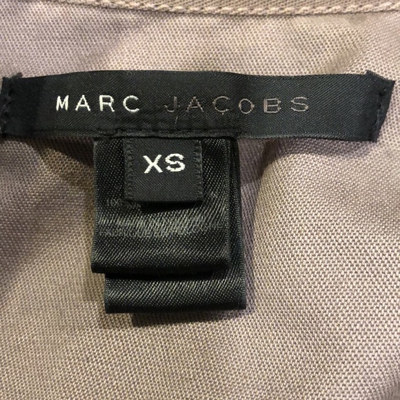 Marc Jacobs Cropped Zip Slip Pockets Elastic Bomber Like Jacket Taupe Sz S Flaw - Picture 13 of 15